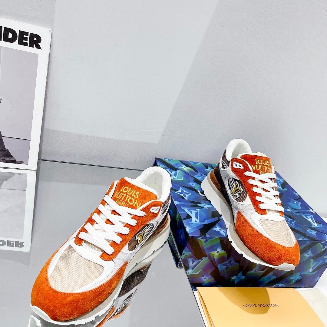 L0vis Vvtt0n Run Away Sneaker Monogram Material Orange For Women LV