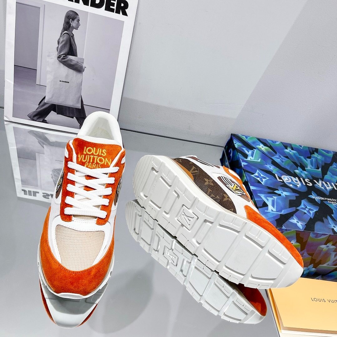 L0vis Vvtt0n Run Away Sneaker Monogram Material Orange For Women LV