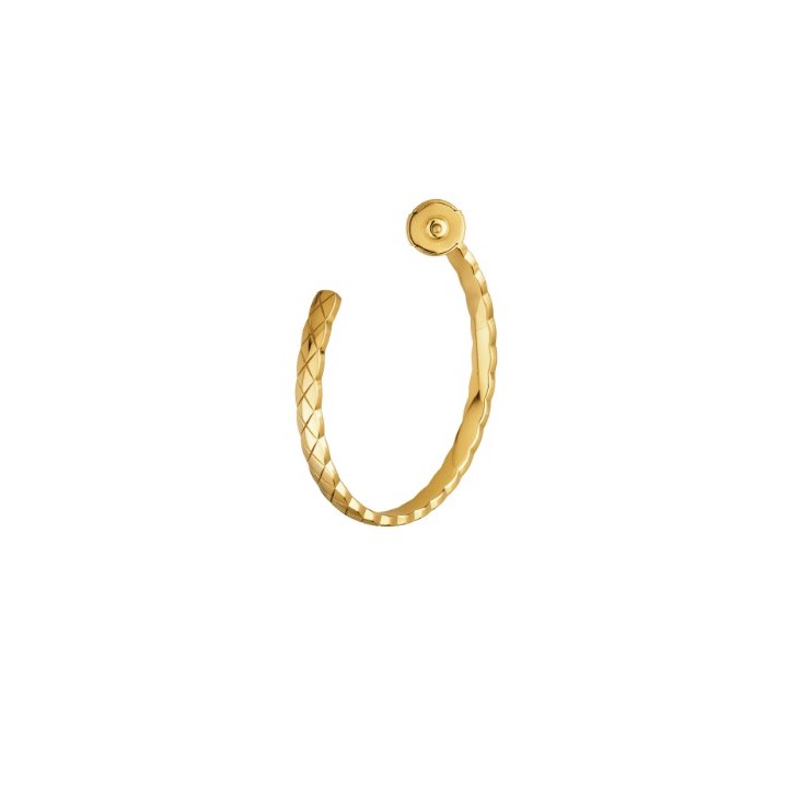 Ch**el Coco Crush Hoop Earrings Yellow Gold For Women J12091