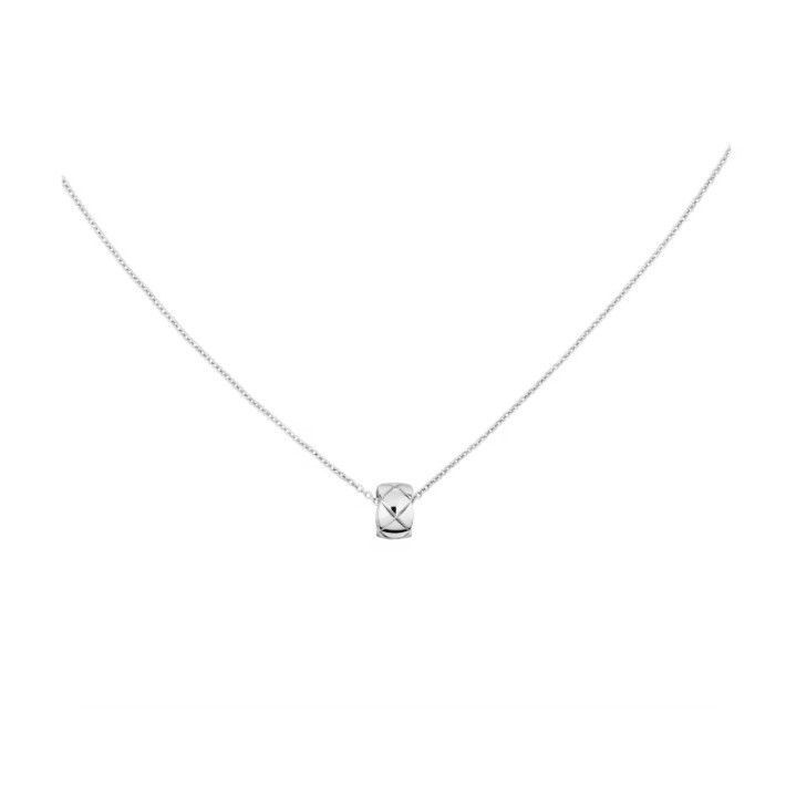 Ch**el Coco Crush Necklace White Gold For Women J12307