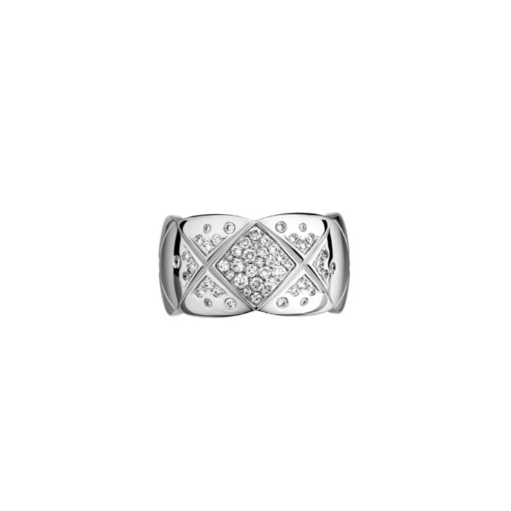 Ch**el Coco Crush Ring White Gold Large Version For Women J10863