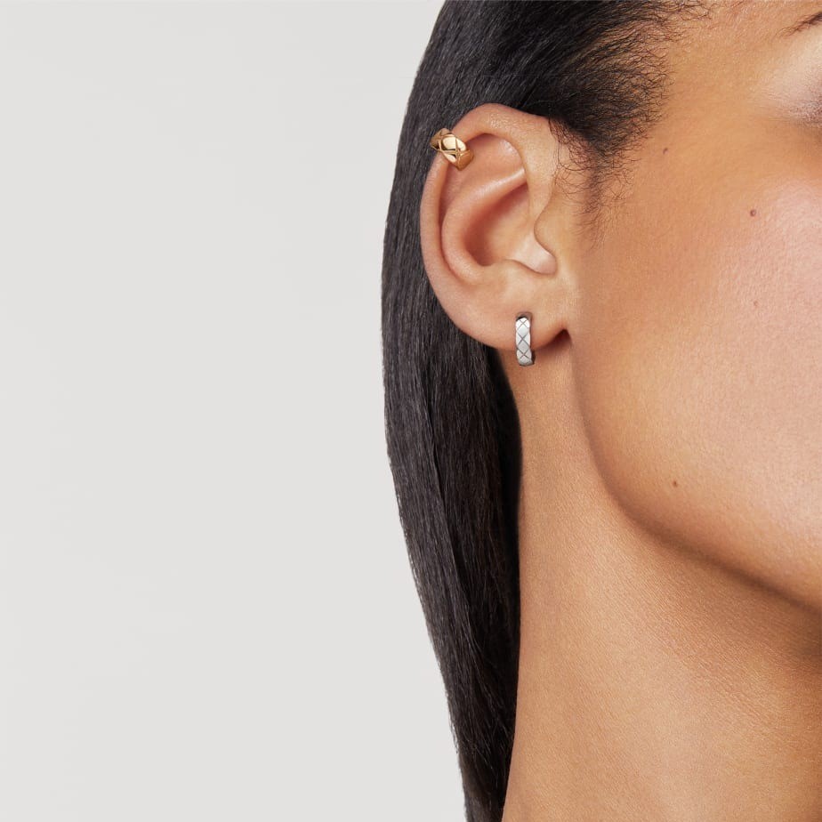 Ch**el Coco Crush Single Earring White Gold For Women J12687