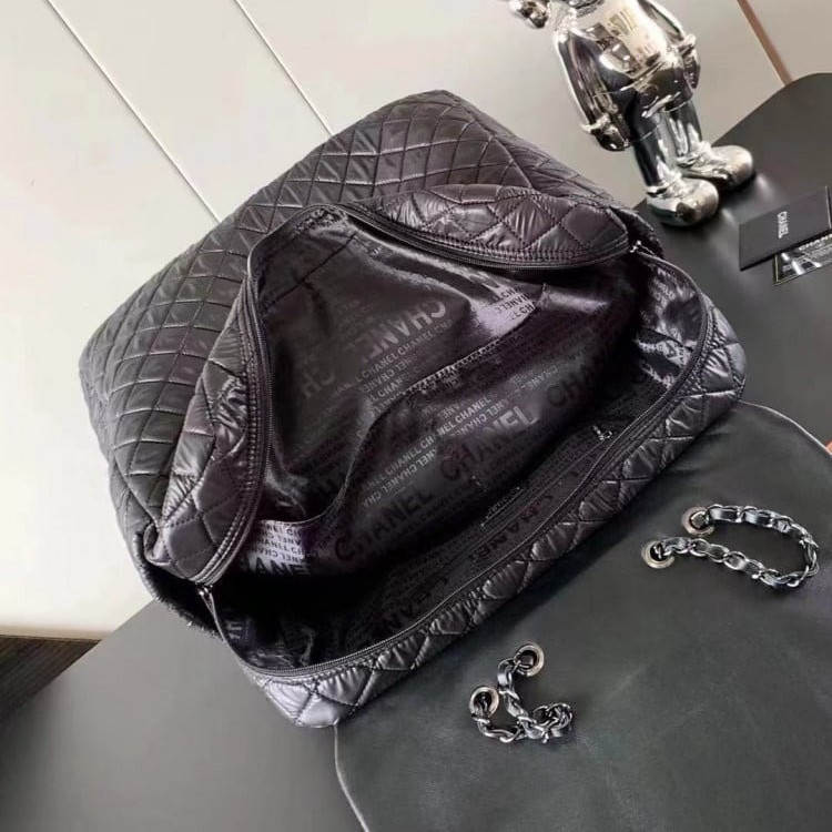 Ch**el Quilted Suitcase Black 17.7 in/45cm