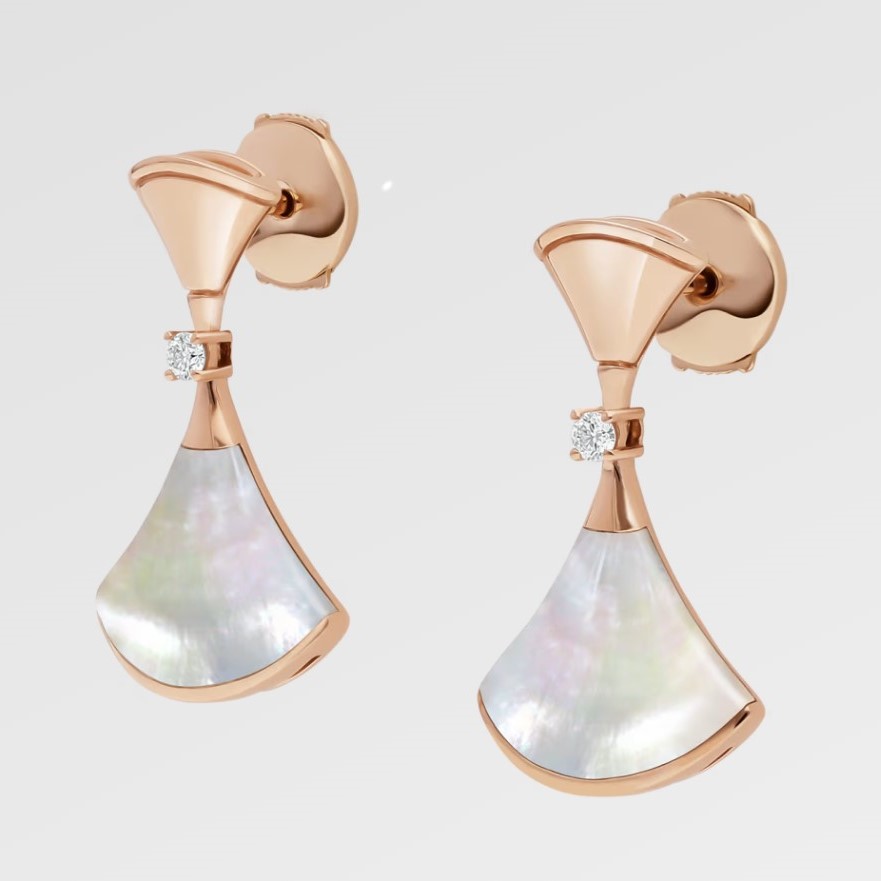Bv1g*ai Divas’ Dream Earrings Rose Gold For Women 350740