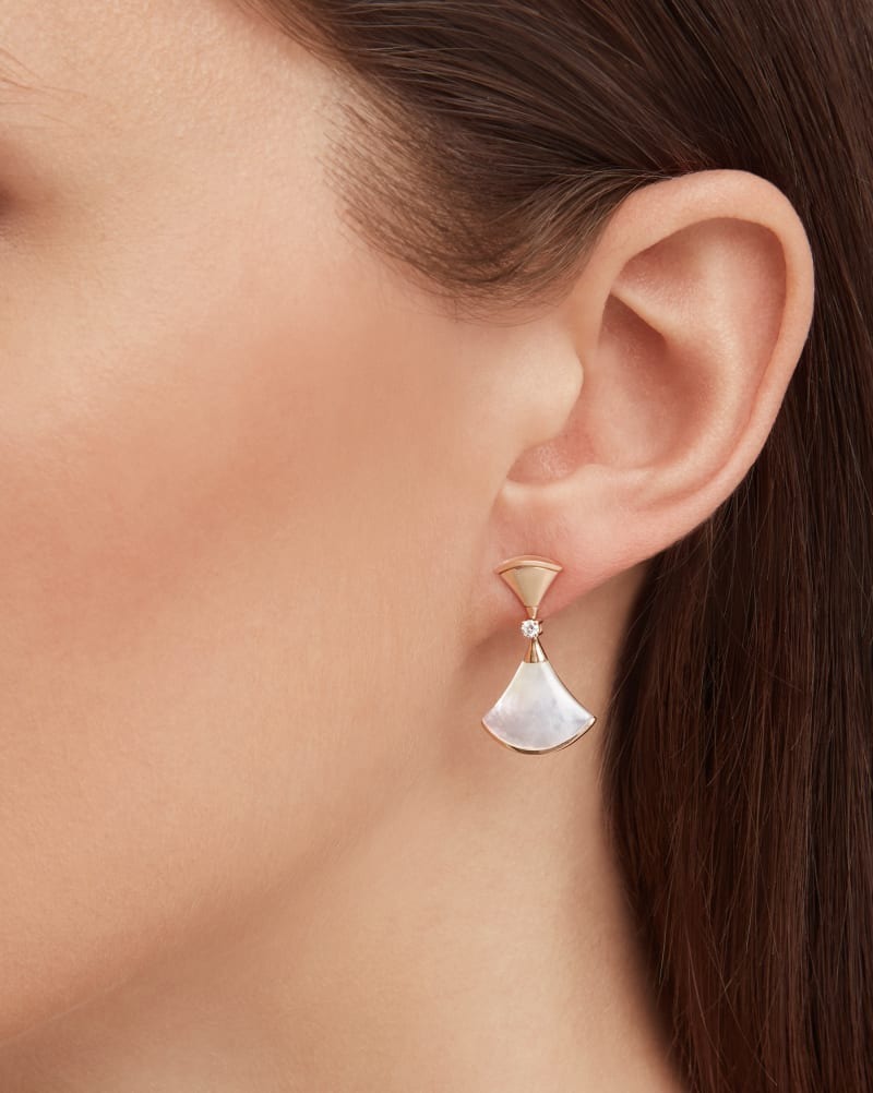 Bv1g*ai Divas’ Dream Earrings Rose Gold For Women 350740