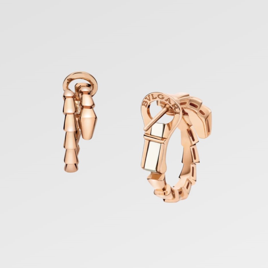 Bv1g*ai Serpenti Viper Earrings Rose Gold For Women 361293