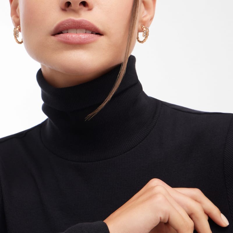 Bv1g*ai Serpenti Viper Earrings Rose Gold For Women 359949