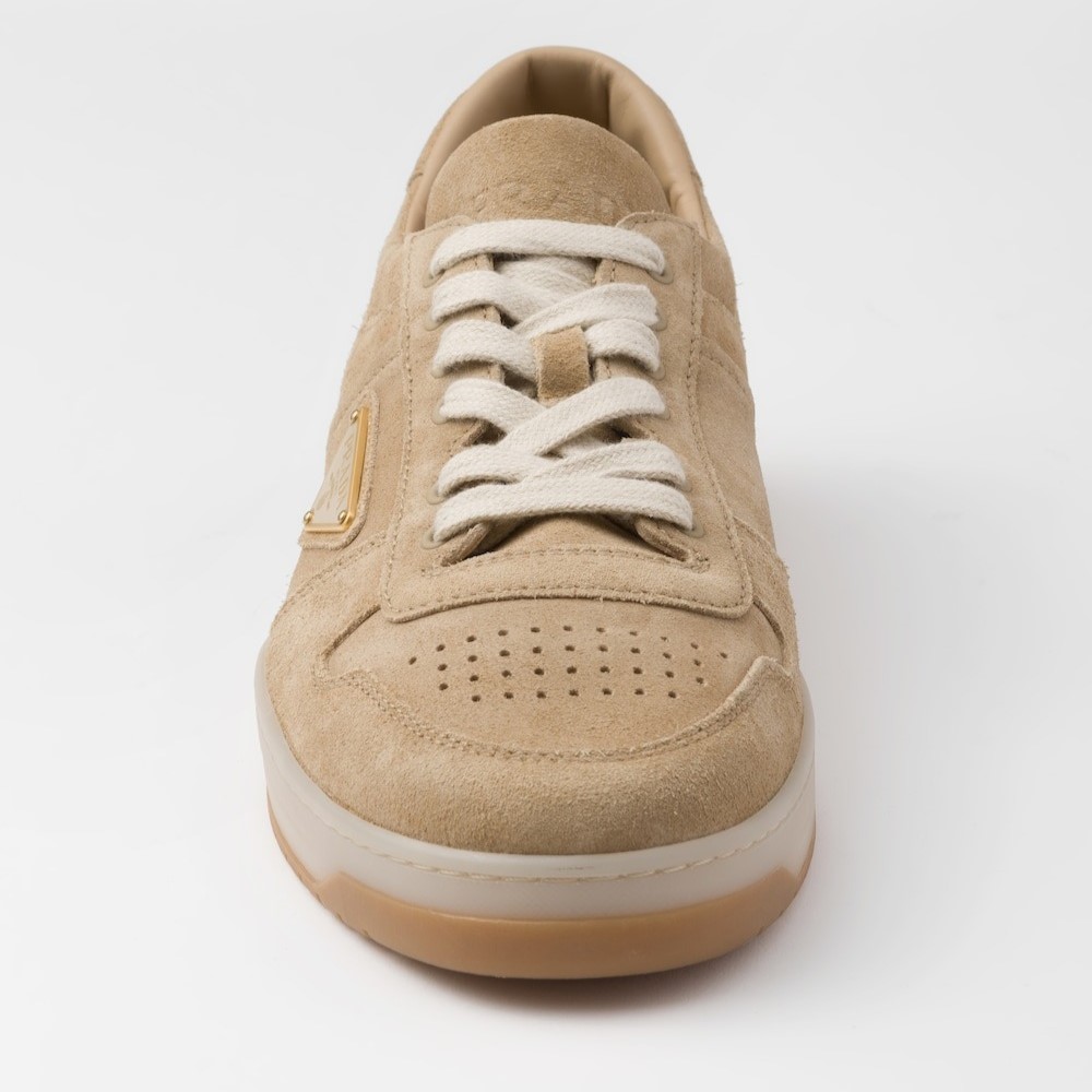 Pra*a Downtown Delavé Suede Sneakers Ecru For Men 2EE364_Z5O_F0379_F_D002