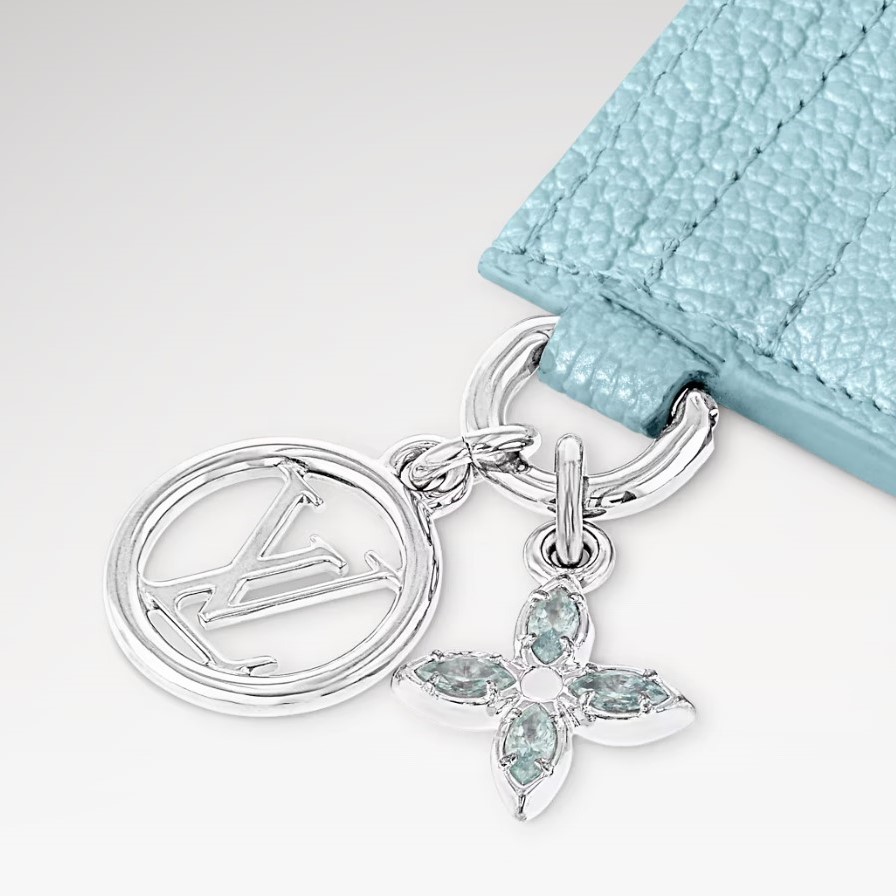 L0vis Vvtt0n LV Charms Card Holder Azur Frost For Women 4in/10cm M12180