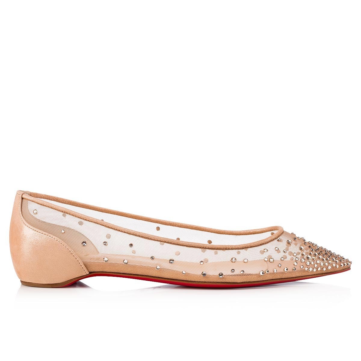 Chr1st1an Louboutin Follies Strass Ballerinas Beige For Women 3180710F065