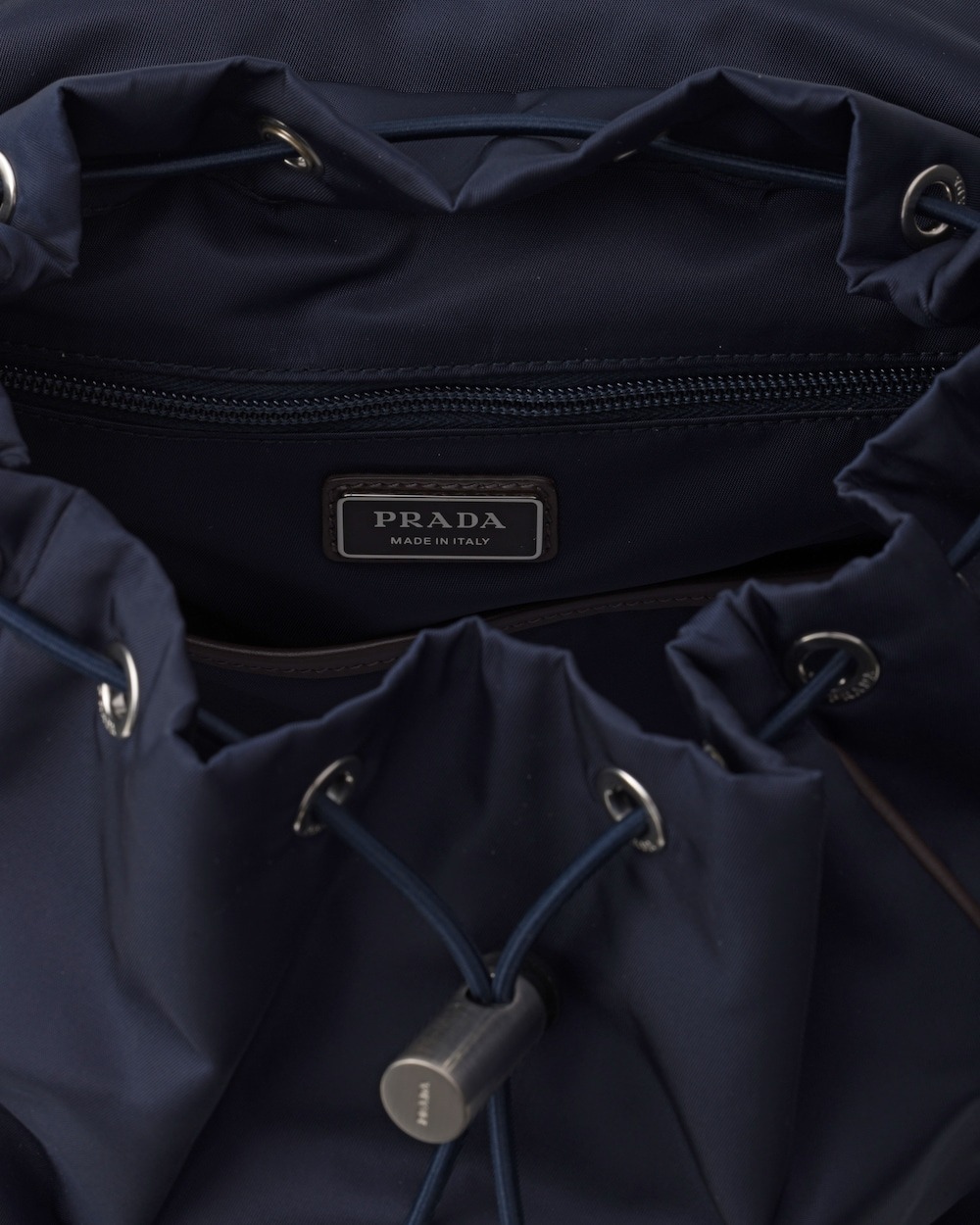 Pra*a Re-Nylon And Leather Backpack Blue For Men 10.6in/27cm 2VZ135_384_F0C1B_V_HYF