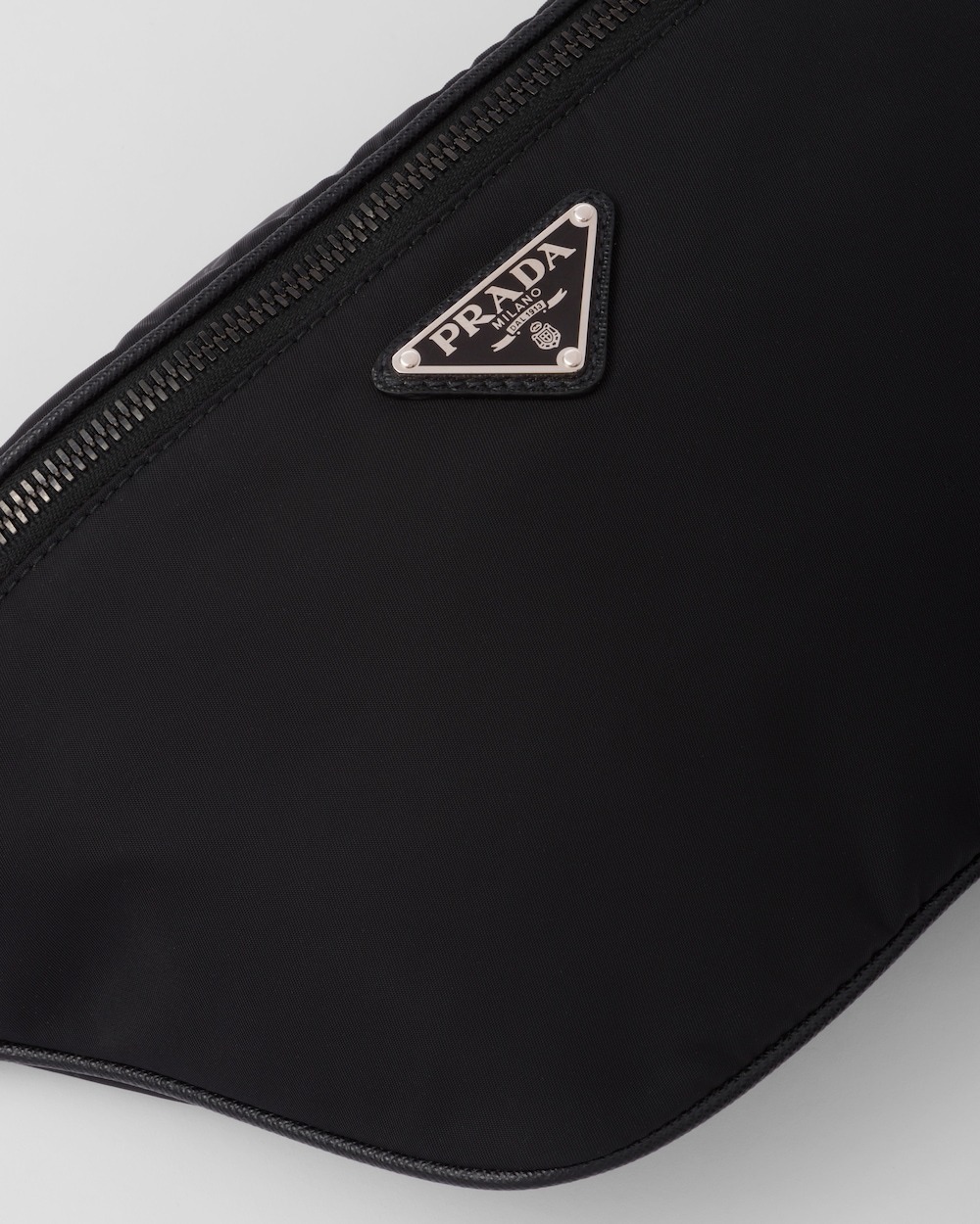 Pra*a Re-Nylon And Saffiano Leather Belt Bag Black For Men 7.9in/20cm 2VL033_2DMH_F0002_V_OOM