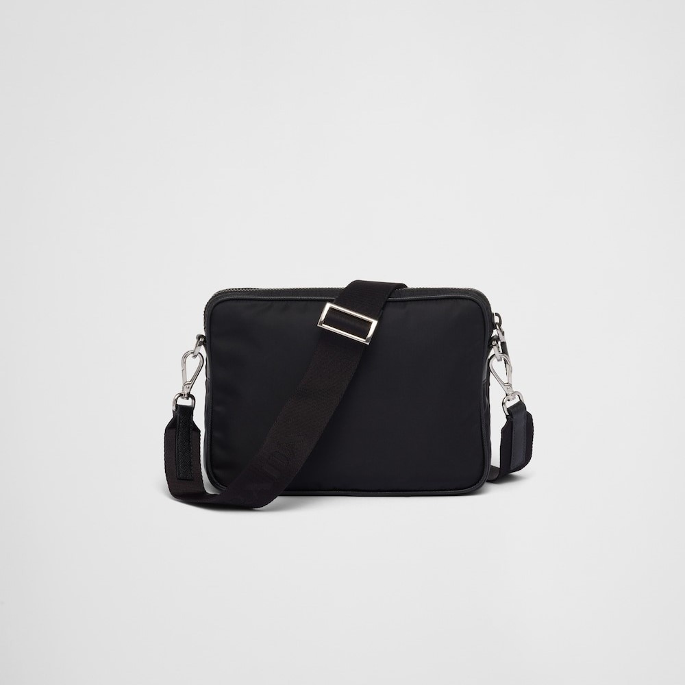 Pra*a Re-Nylon And Saffiano Leather Shoulder Bag Black For Men 8.7in/22cm 2VH133_2DMH_F0002_V_XMP