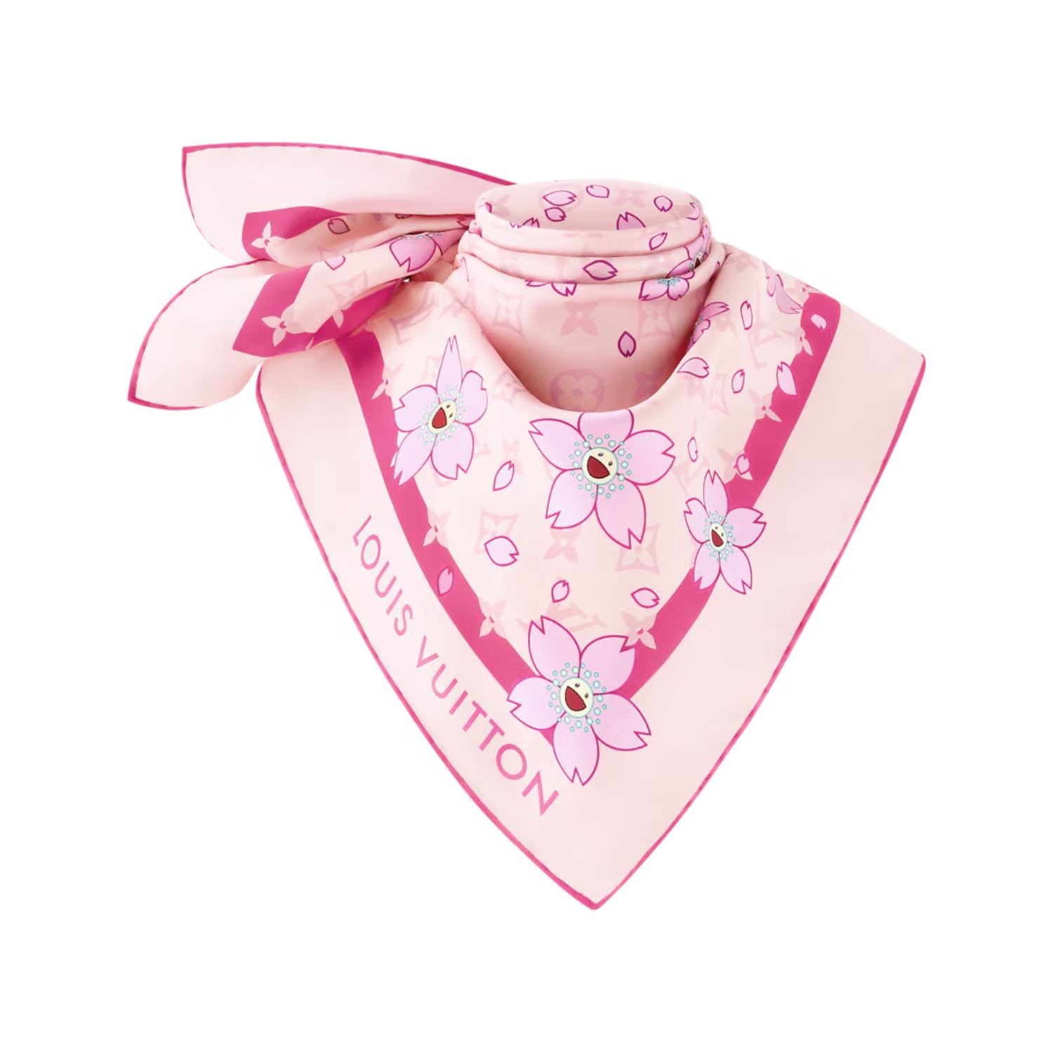L0vis Vvtt0n LV x TM Monogram Cherry Blossom Square Pink 67cm/26in For Women – M94964