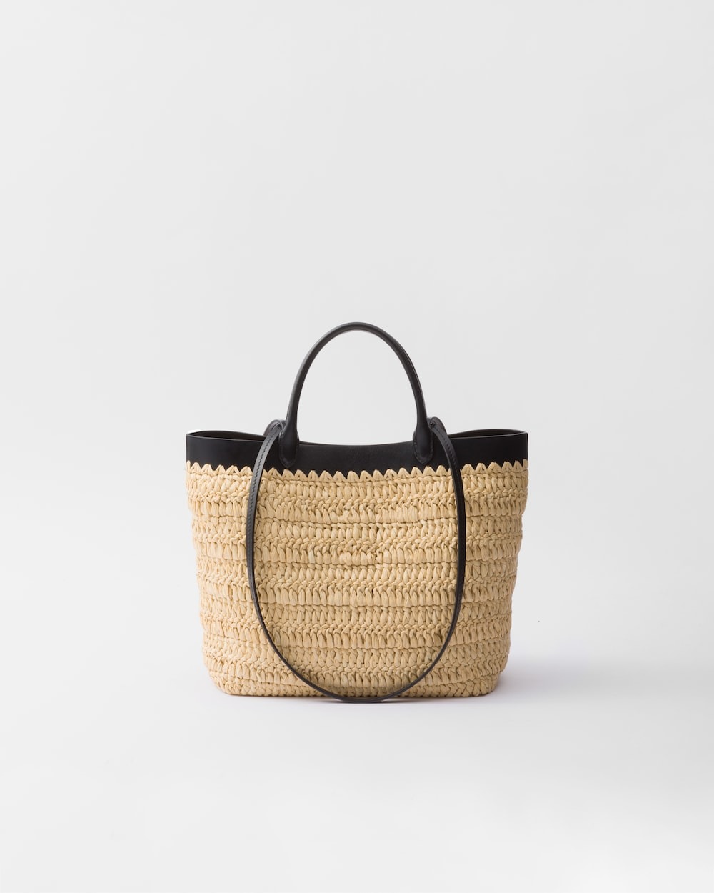 Pra*a Small Crochet Tote Bag Tan For Women 26cm/10in – 1BG500_2M2Q_F0I55_V_GOO