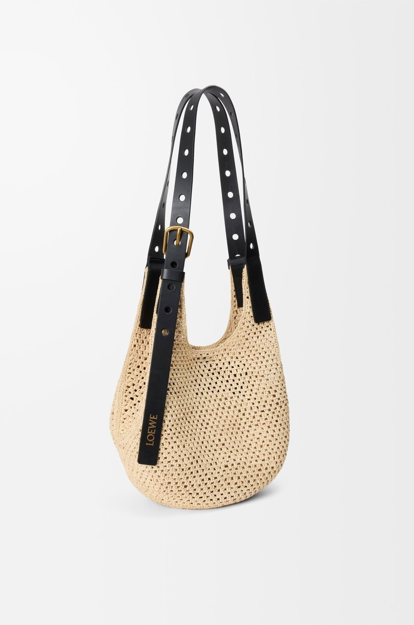 L0ew* Small Punch Hole Hobo Raffia Natural For Women 43cm/17in – A914W86X01