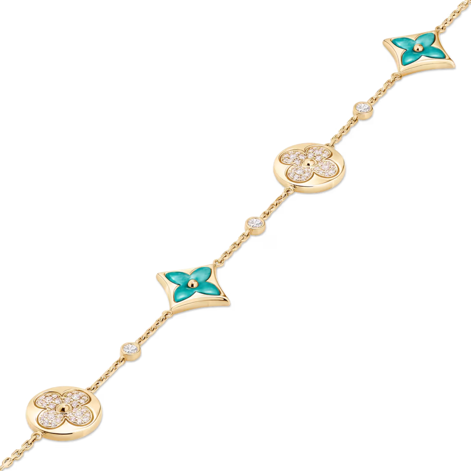 L0vis Vvtt0n Color Blossom BB Multi-Pattern Bracelet Gold-Toned For Women Q05979