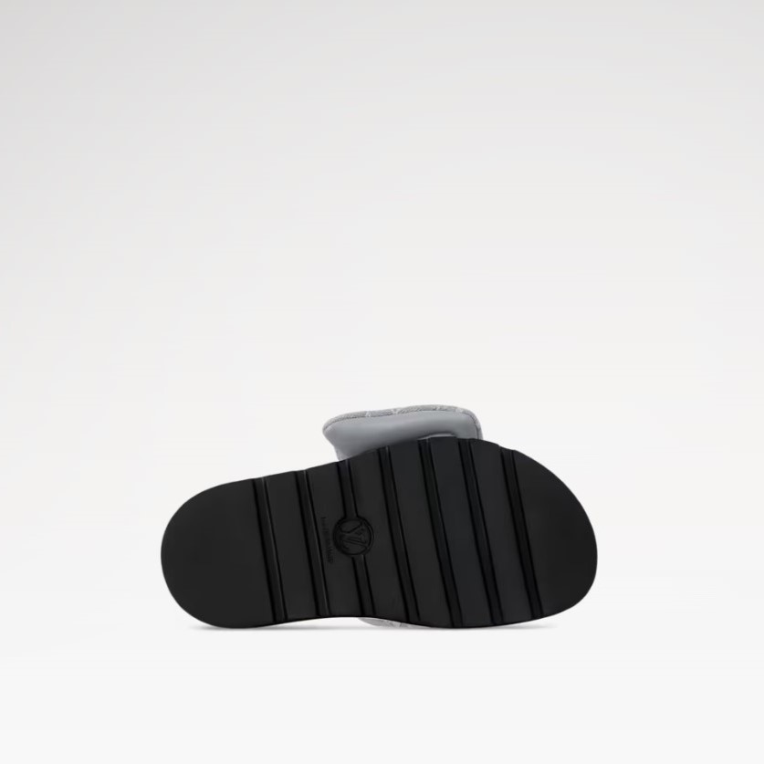 L0vis Vvtt0n Pool Pillow Flat Comfort Mule Grey For Women 1AGUZX