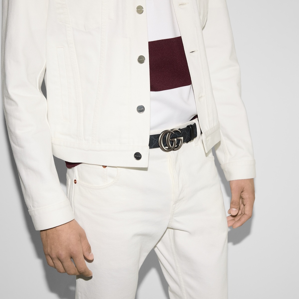 Gvc*1 GG Marmont Thin Belt 25mm Black For Men 414516 92TIT 1000