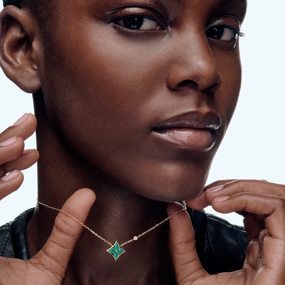 L0vis Vvtt0n Color Blossom BB Star Pendant Necklace Gold-Toned For Women Q03276