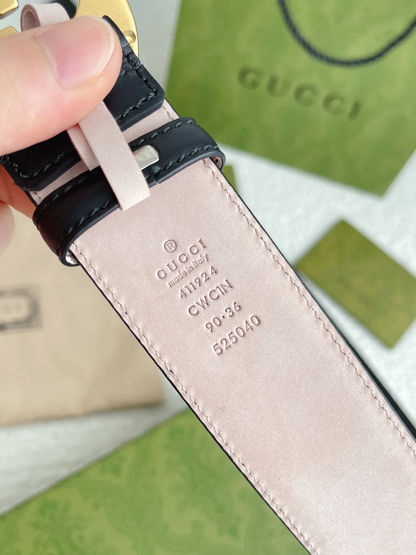 Gvc*1 GG Marmont Embossed Monogram Belt Black 40mm