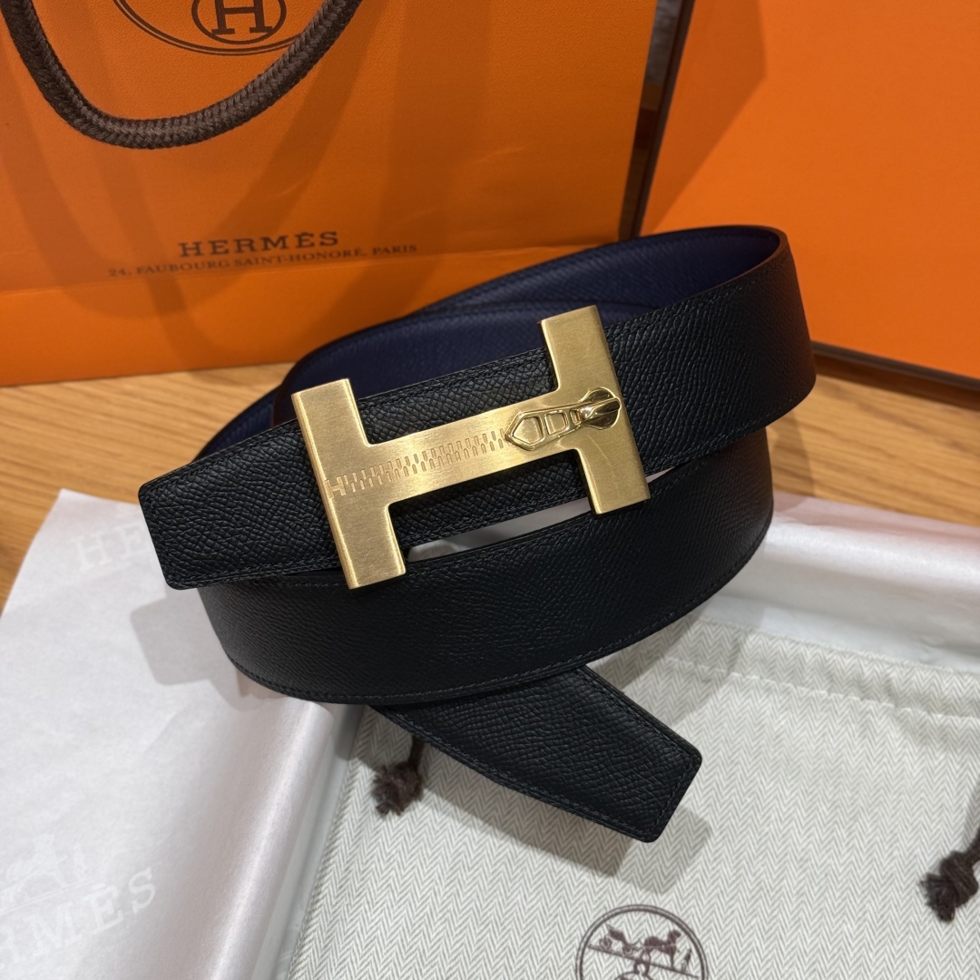 H**me5 “H-Zip” 38mm Reversible Belt Navy Blue & Black