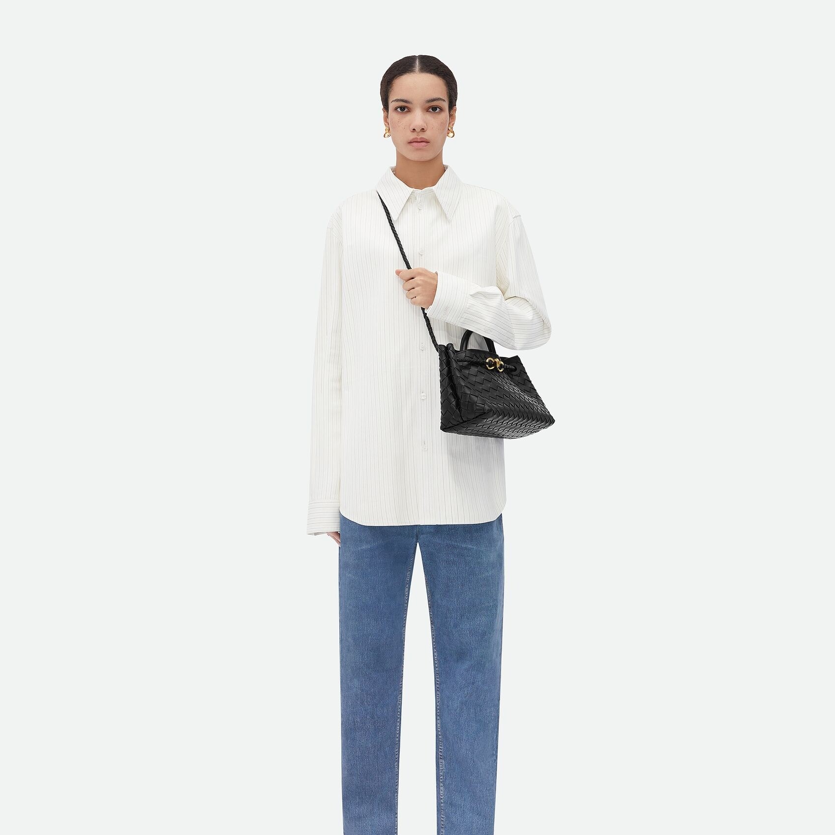 [True-to-ORIGINAL] B0tt*ga Ven*ta East-West Andiamo Black For Women 29cm/11.4in 766010VCPP11139