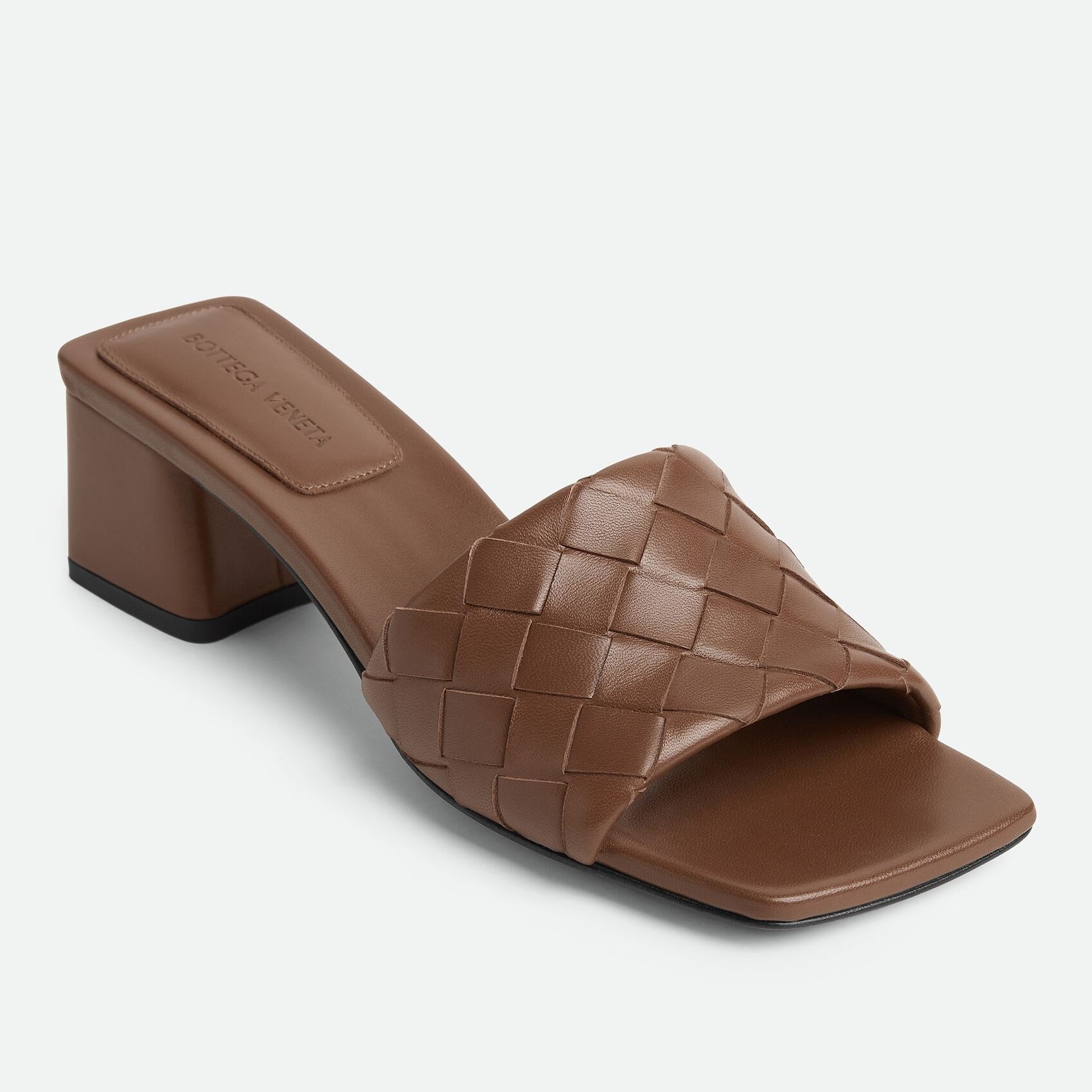 B0tt*ga Ven*ta Parco Mule Mid Heel Dark Leather For Women 838098V2ED02509