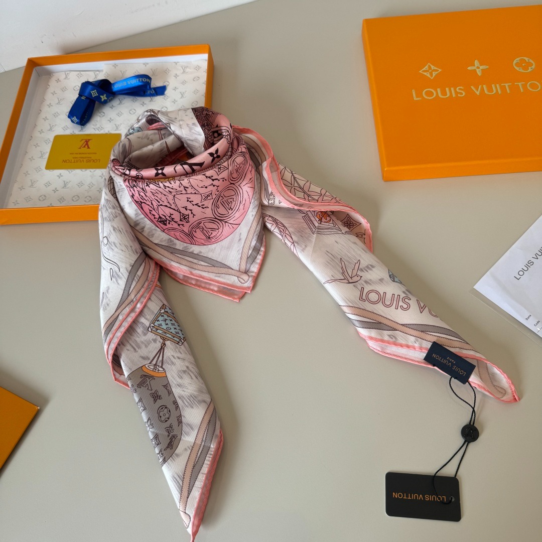 L0vis Vvtt0n Up And Away Square 90 Scarf Marron For Women 35.4in/90cm M78793