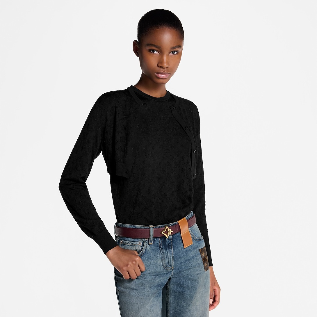 L0vis Vvtt0n LV Flowergram 30mm Reversible Belt Garnet For Women M4556U