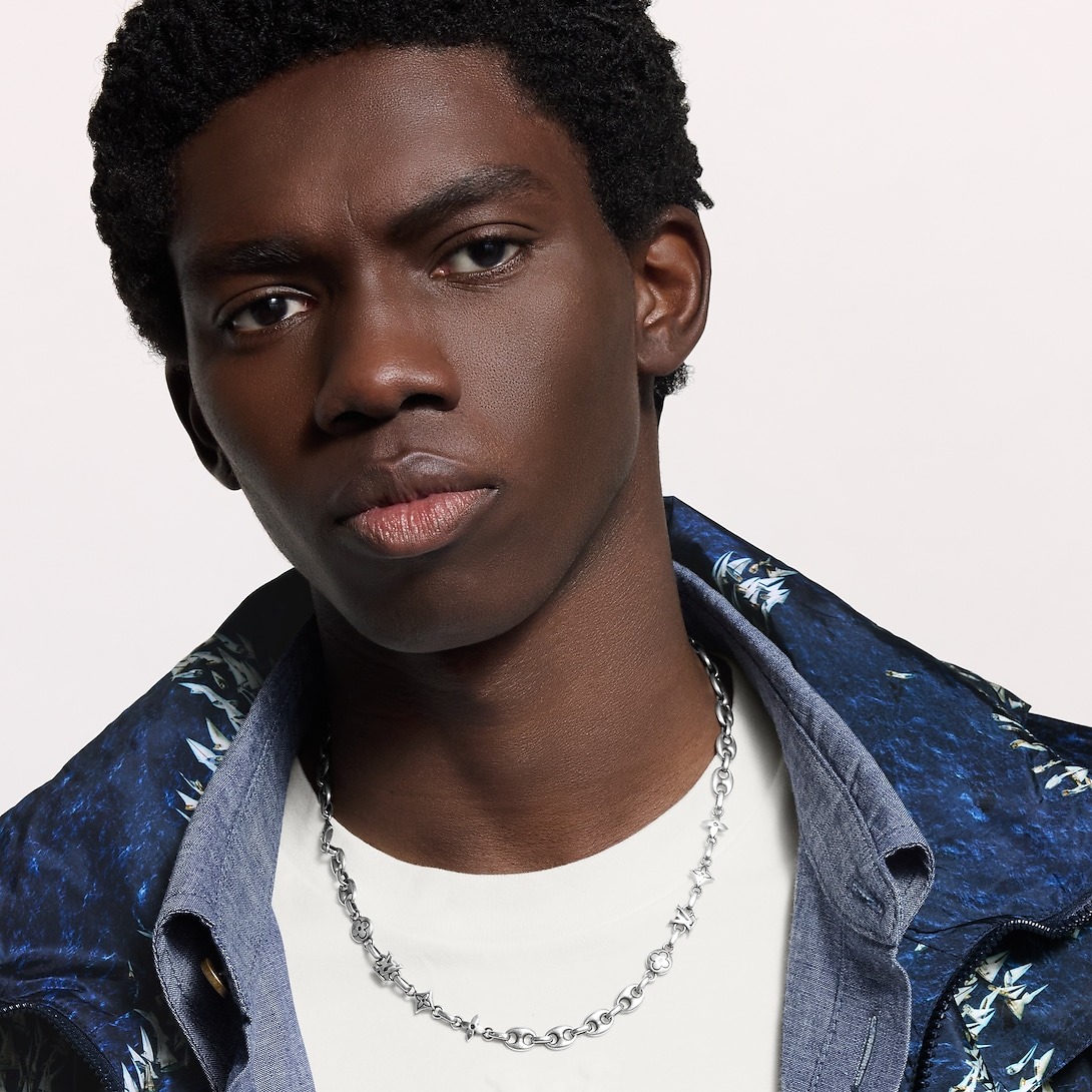 L0vis Vvtt0n LV Sailor Necklace Silver-Toned For Men M02741