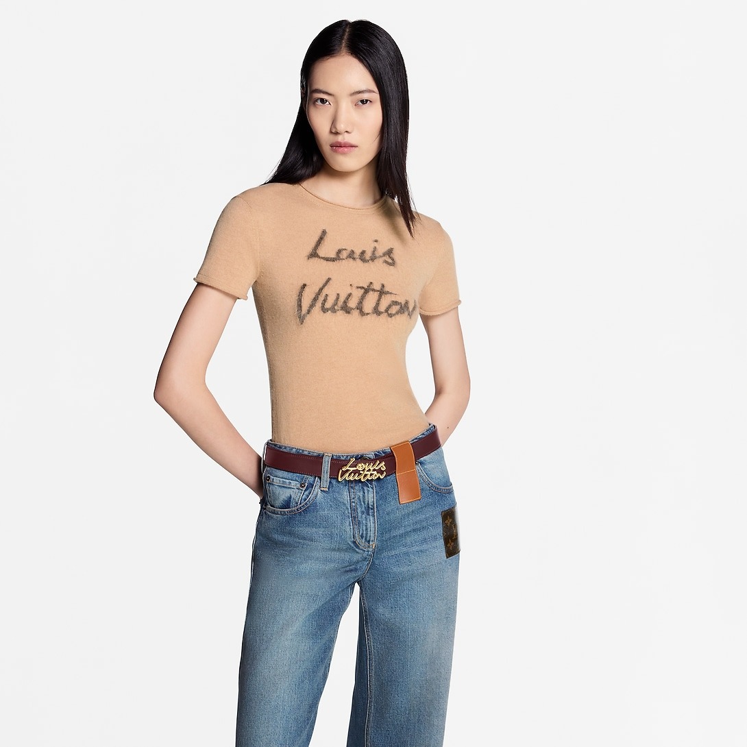 L0vis Vvtt0n LV Script 30mm Belt Plum Monogram For Women – M4515V