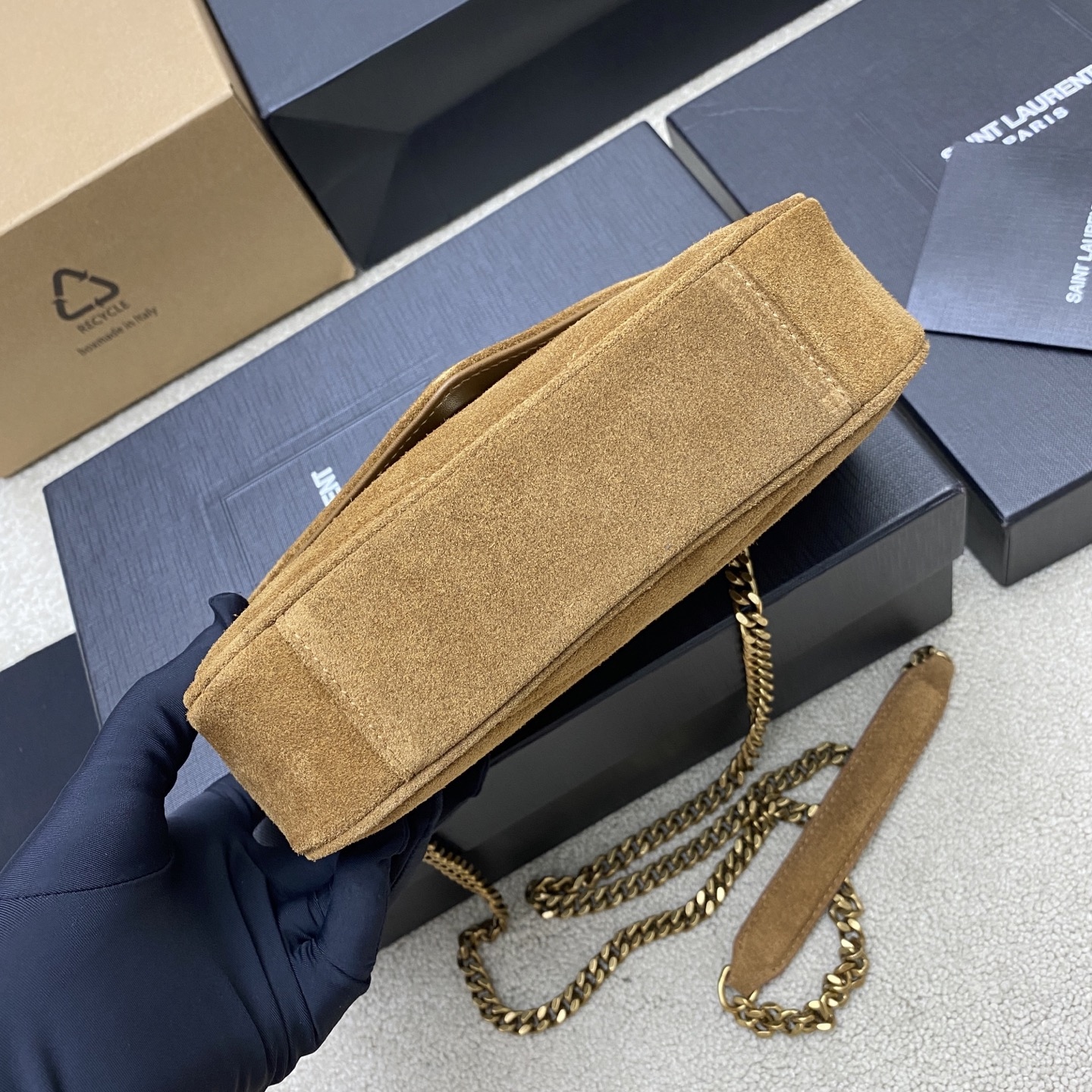 [True-to-ORIGINAL] Sa1nt Lau*nt Loulou Mini Brown For Women 20cm/7.9in