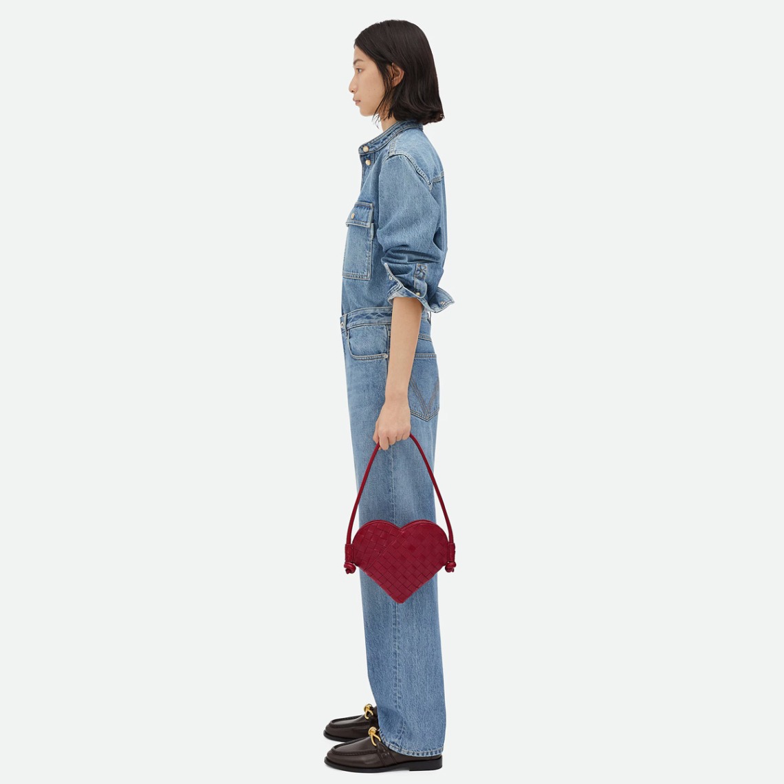 [True-to-ORIGINAL] B0tt*ga Ven*ta Mini Solstice Heart Red For Women 22cm/8.7in