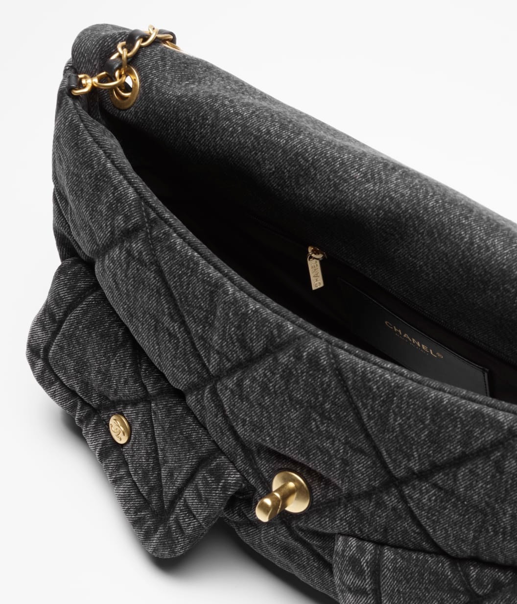 [True-to-ORIGINAL] Ch**el Maxi Flapbag Denim Black For Women 17.7in/45cm AS5727-B22144-94305