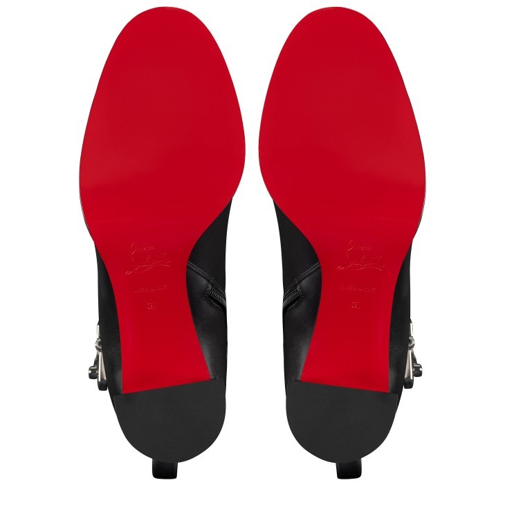 Chr1st1an Louboutin Booty Lock Low Boots Black For Women 70mm 1250114BK01