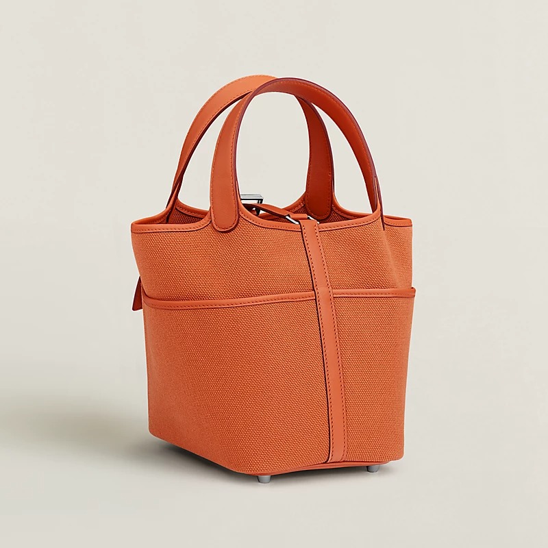 [True-to-ORIGINAL] H**me5 Picotin Lock 18 Pocket Bag Orange For Women 7.1in/18cm H083189CKAL