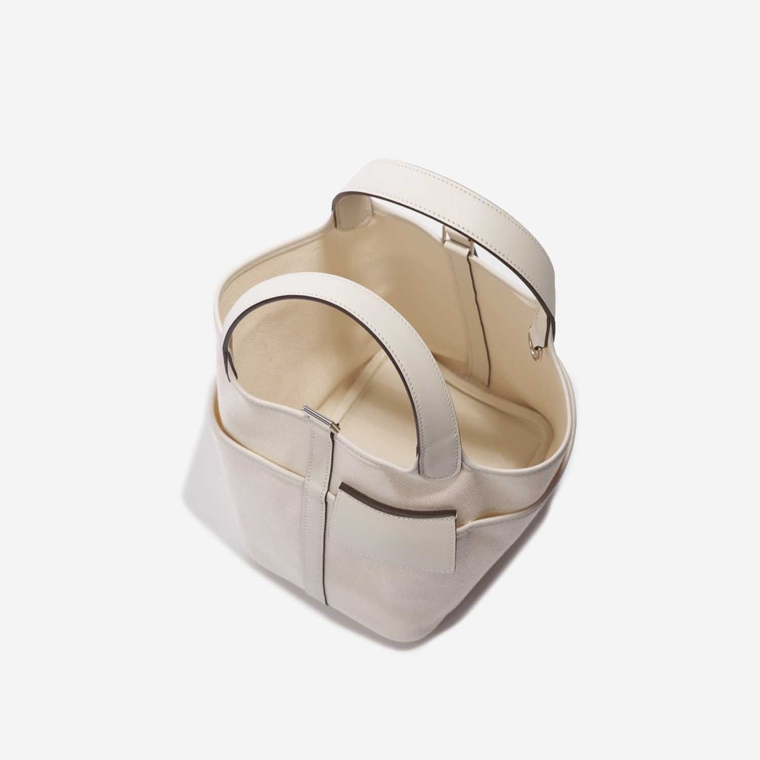 [True-to-ORIGINAL] H**me5 Picotin Lock 18 Pocket Bag White For Women 7.1in/18cm