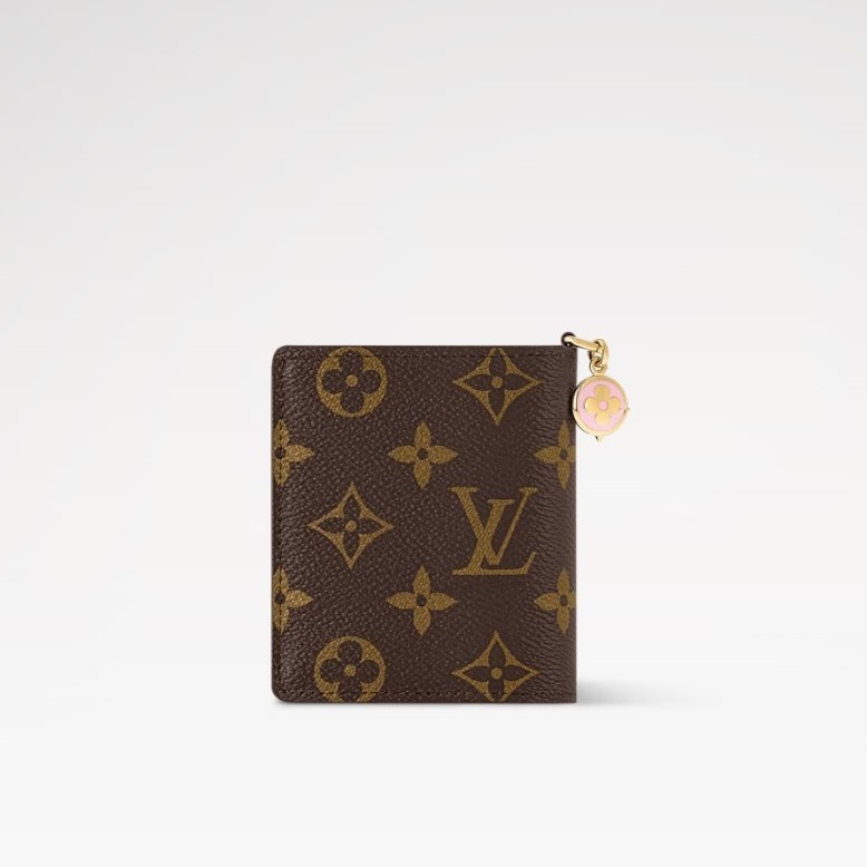 L0vis Vvtt0n LV Charms Pocket Wallet Monogram/Pink For Women 3.9in/10cm M14718