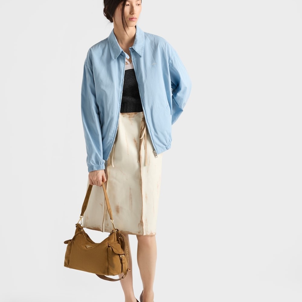 [True-to-ORIGINAL] Pra*a Explore Large Suede Bag Cinnamon For Women 32cm/12.6in 1BC264_008_F0401_V_NOO