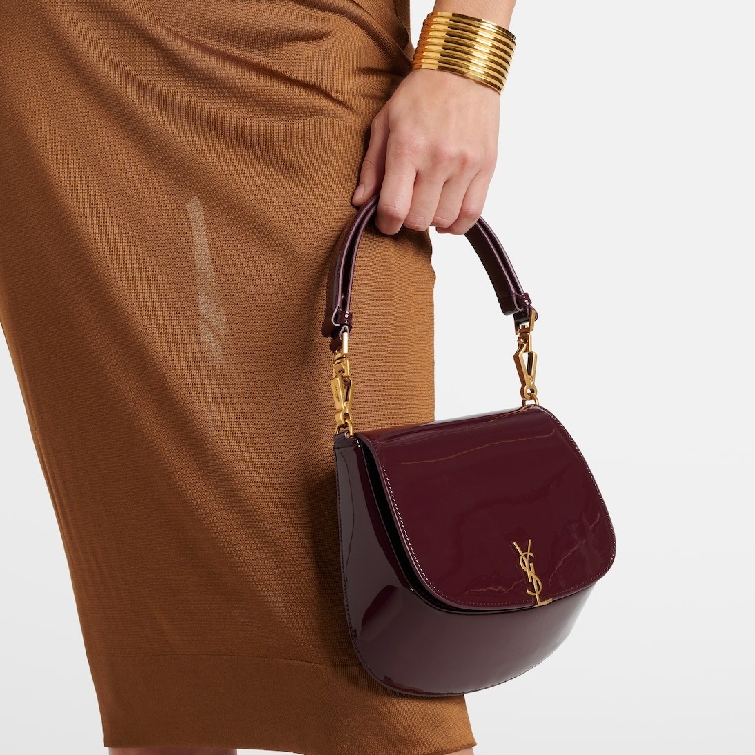 [True-to-ORIGINAL] Sa1nt Lau*nt Mini Voltaire Top Handle Bag Dark Red Wine For Women 17.5cm/6.9in 800846BMIIW6413