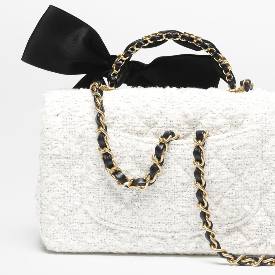 [True-to-ORIGINAL] Ch**el Mini Flap Bag With Top Handle White For Women 7.9in/20cm‎ AS5875-B22482-MB103