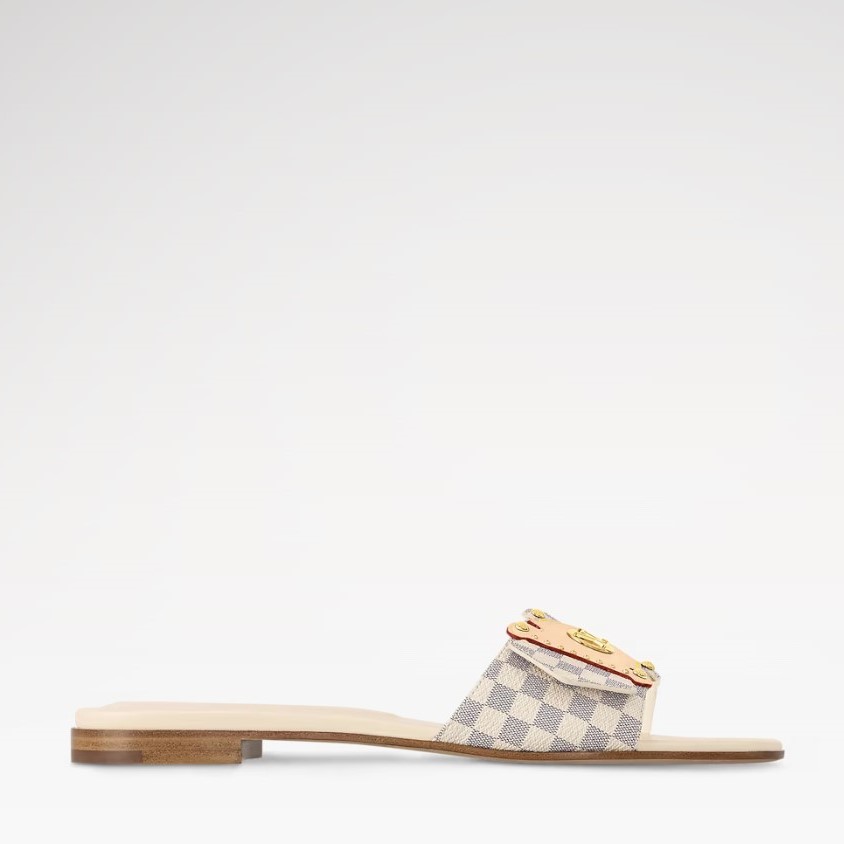 L0vis Vvtt0n LV Frame Flat Mule Damier Canvas For Women 1AHLPS