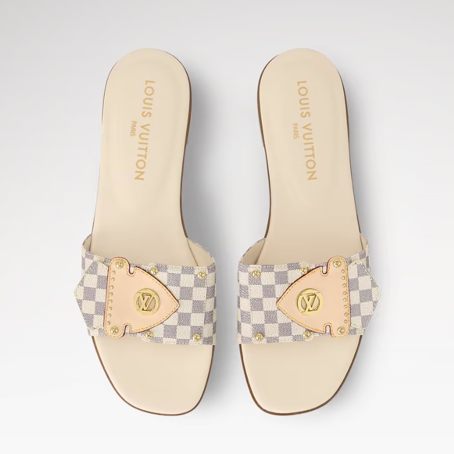 L0vis Vvtt0n LV Frame Flat Mule Damier Canvas For Women 1AHLPS