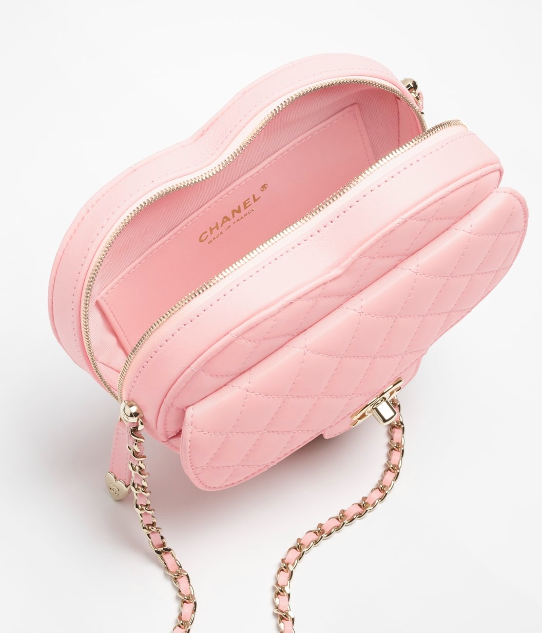 [True-to-ORIGINAL] Ch**el Heart Bag Light Pink For Women 8.1in/18cm‎ AS5764-B07958-U2360