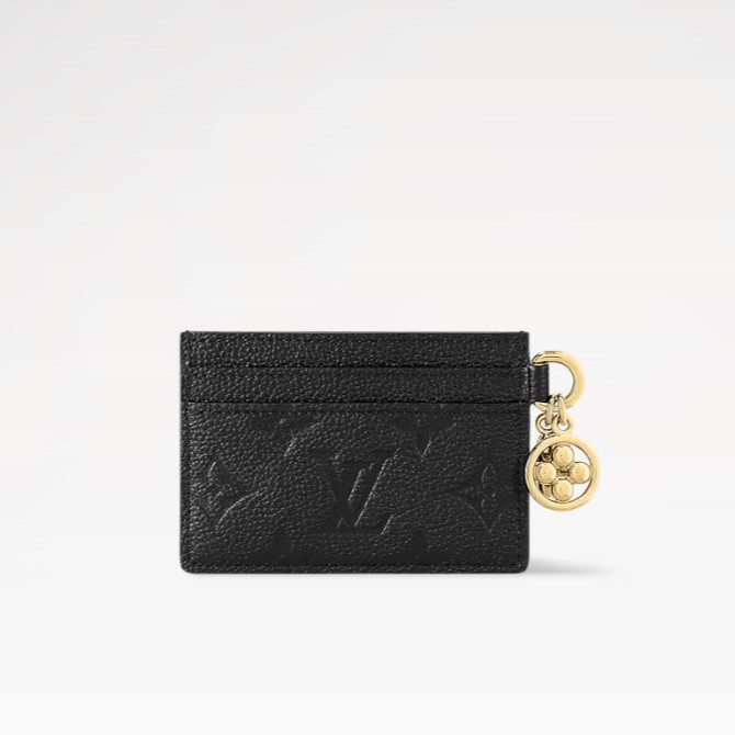 L0vis Vvtt0n LV Charms Card Holder Black For Women 4in/10cm M82132