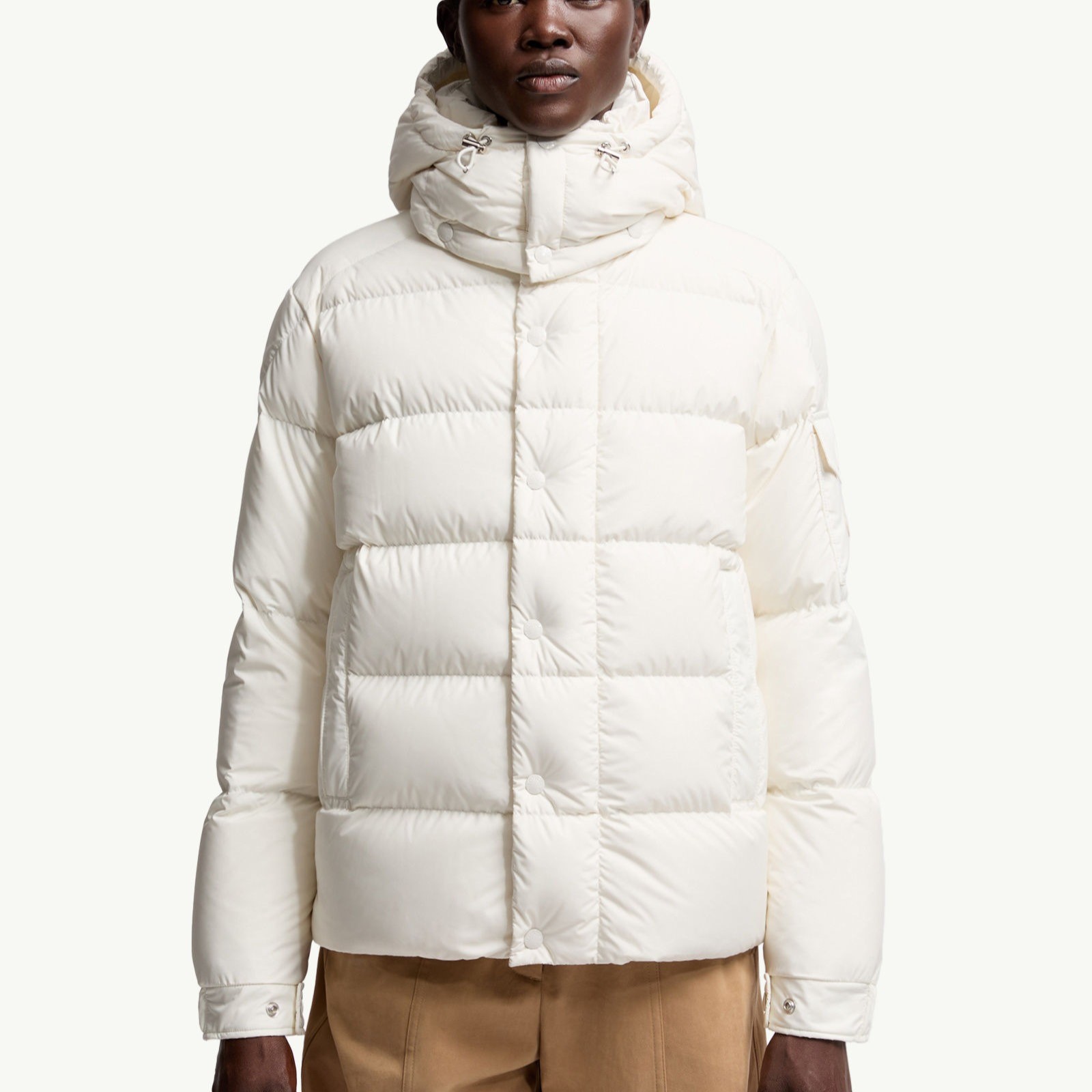 Moncler Maya 70 Hooded Short Down Jacket White For Women K20931A0010254A81