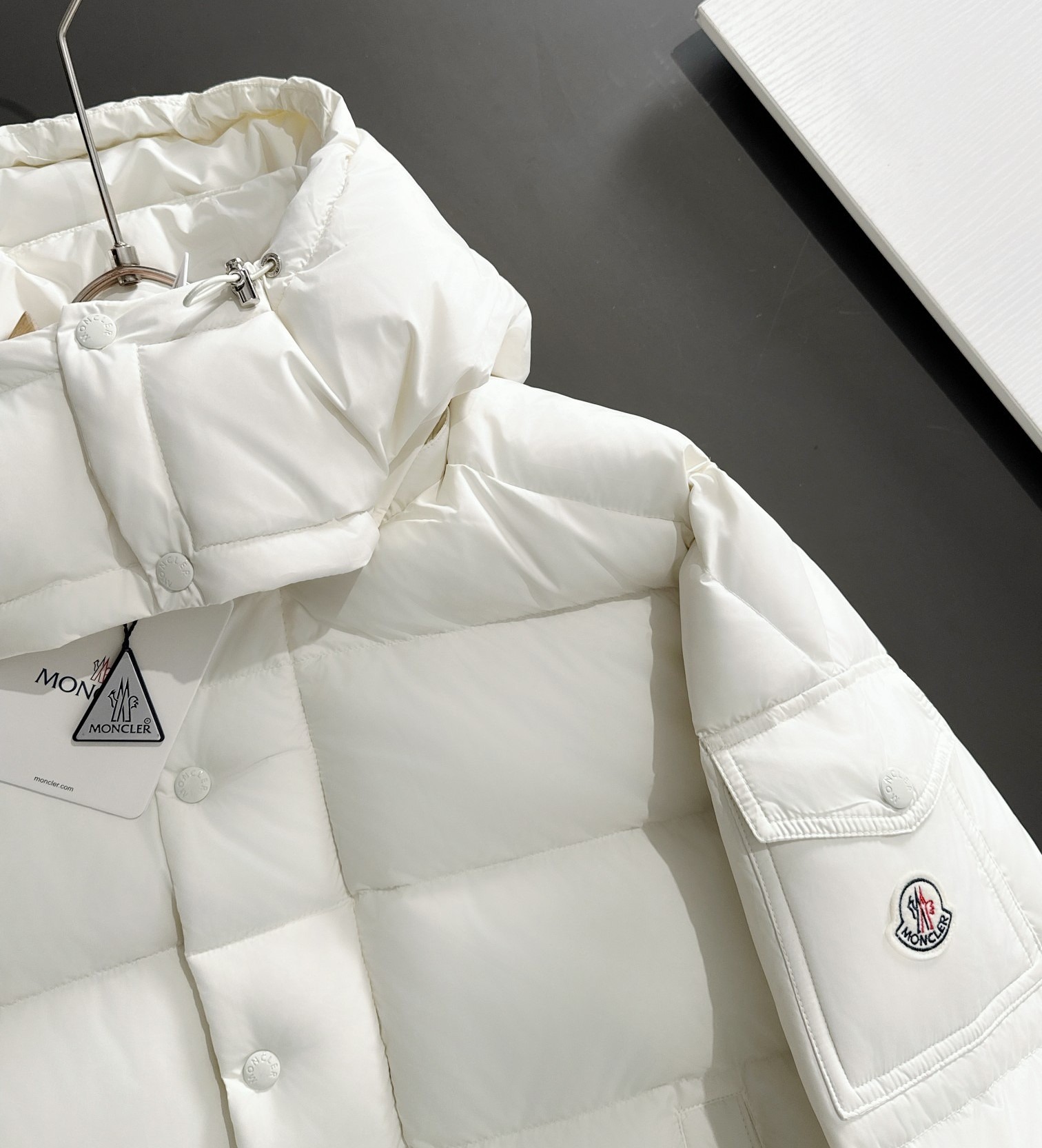 Moncler Maya 70 Hooded Short Down Jacket White For Women K20931A0010254A81