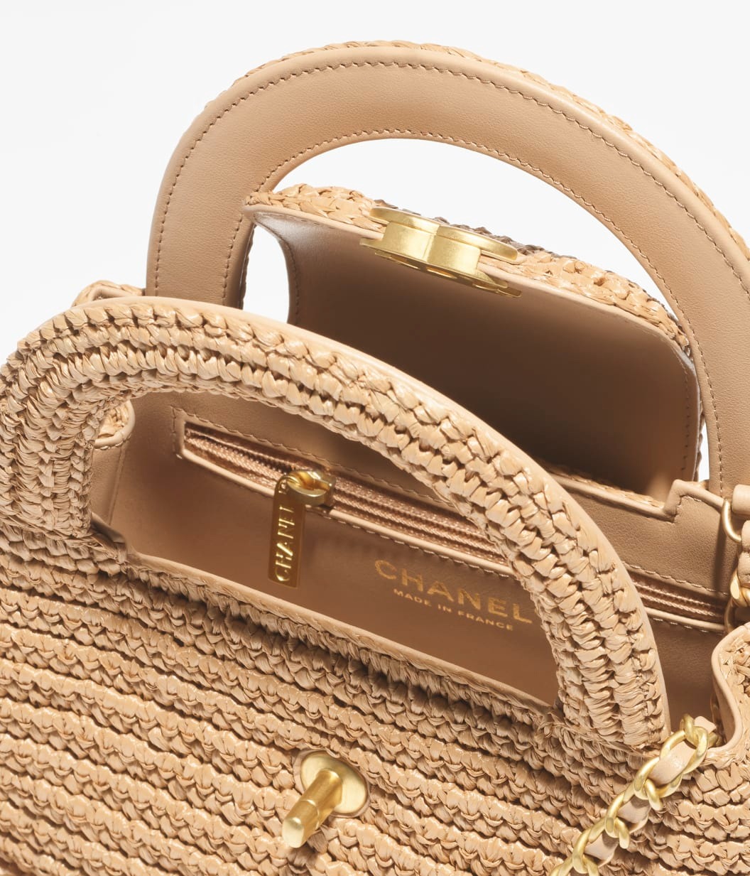 Ch**el Mini Shopping Bag Dark Beige Raffia For Women 7.5in/19cm AS4416-B22677-U5552
