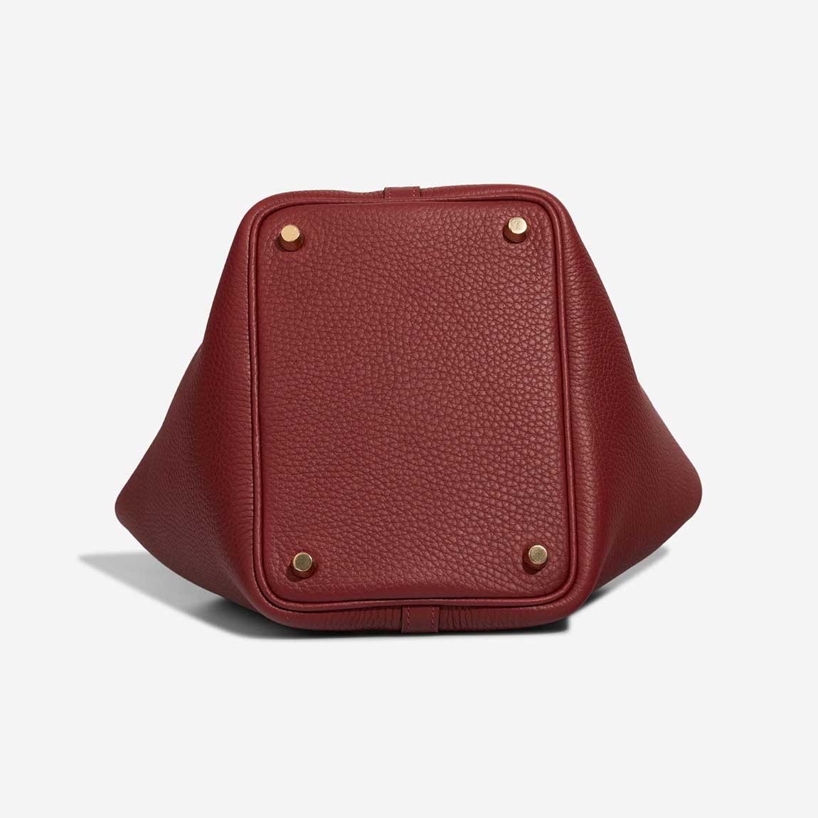 H**me5 Picotin 18 Taurillon Clémence Rouge H Red Gold Hardware 7.1in/18cm For Women H056289CC55